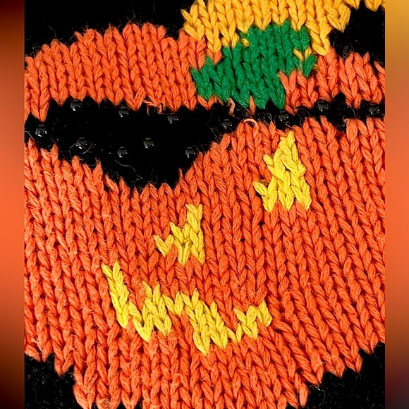 π Vintage Halloween Fall Autumn Sweater Medium - Picture 5 of 9